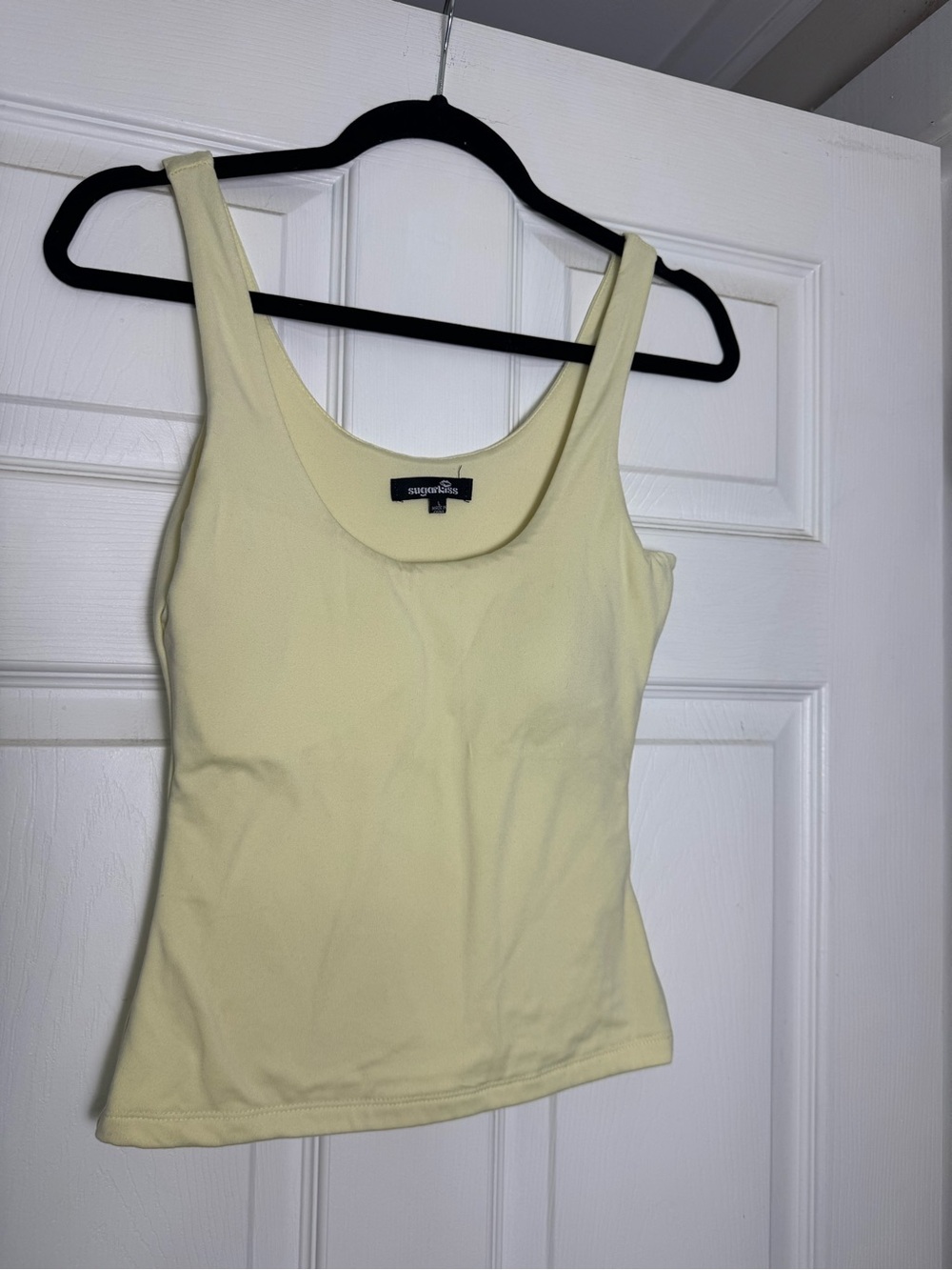 Scoop Neck Tank Top in Light Yellow by Express